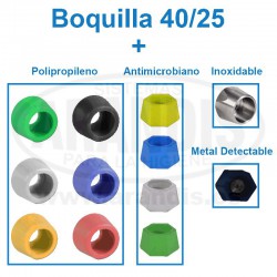 Boquilla de agua acero inoxidable,25/40 con protector azul